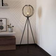 EGLO Waverton golvlampa, svart/vit, höjd 143 cm, stål/väv