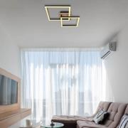 Globo Bossy LED-taklampa, längd 53, svart/mörkt trä, trä