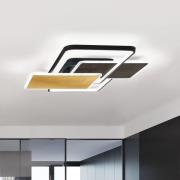 FISCHER & HONSEL Quadro LED-taklampa, svart/guld leaf, 90 x 60 cm, CCT