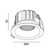 The Light Group SLC LED-downlight OnePro Soft, vit, 4 000 K, aluminium