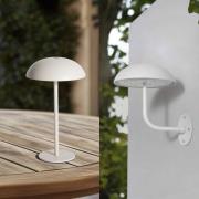 Arcchio LED uppladdningsbar bordslampa Thenra, vit, väggfäste