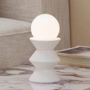 Lindby bordslampa Nielson, vit, skärm höjd 9 cm, gips