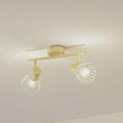 Lindby taklampa Piena, beige, 2 lampor, metall, 39cm