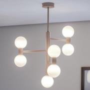 ALDEX Taklampa Flare 7, beige, 7 lampor, glas, metall