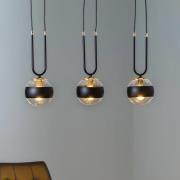 EMIBIG LIGHTING Hänglampa Linear, svart/klar, 3 lampor
