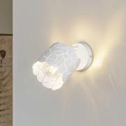 Lindby vägglampa Aralena, vit, 1 lampa, metall, Ø 12 cm