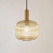 Lindby Doroteo hänglampa, 25 cm, 1 lampa, bärnsten, glas