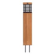 Les Jardins LED-solcellslampa Tekura, teak/grå, 75 cm