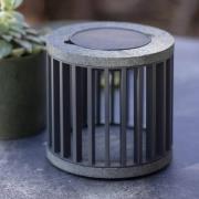 Les Jardins LED-solcellsbordslampa Halo, grå, aluminium/granit