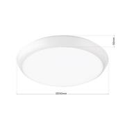 ORION Maggy LED-taklampa, Ø 25 cm, vit, CCT, IP65, dekorativa ringar