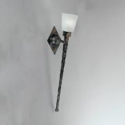 Kögl Vägglampa Antico, Scavo glas kantig, smidesjärn, höjd 58 cm