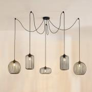 Lindby Krish pendellampa, buroptik, 5 lampor