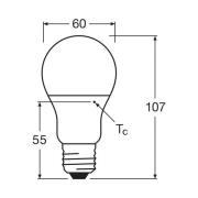 OSRAM Traditionell LED-lampa opal E27 8,5W 827 3-pack