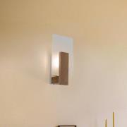 Envostar Peach Puff vägglampa med glas, trä