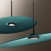 Fabbian LED-hänglampa Acustica, blågrön, 3000K, DALI