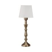 PR Home bordslampa Therese Mia, 43 cm, vit/mässing, linne