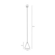 ALDEX Hänglampa Form, rökblå, metall, Ø 24 cm, kon, E27