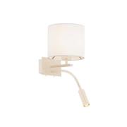 Argon Bilo vägglampa, beige, textil, 2 lampor, läslampa
