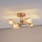 Avonni Taklampa Horia antikguld/amber 44x44 cm glas/metall 4 lampor