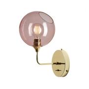DESIGN BY US Ballroom Short vägglampa, rosa, glas, munblåst