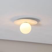TK Lighting Taklampa Pixie, vit, glas, Ø 25 cm, kula, G9