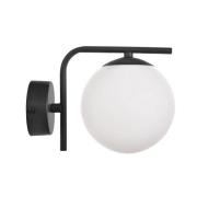 Domiluce Aurora vägglampa, svart, glas, 17 cm hög, klot, E14