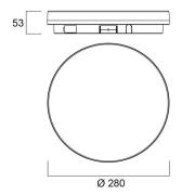 Sylvania Start Surface Slim taklampa, Ø 28 cm, IP54, dimbar