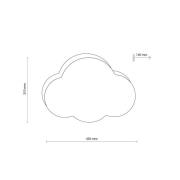 TK Lighting Vägglampa Cloud, beige, 43 cm bred, textil, moln, E27