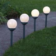 STAR TRADING Solcellsdriven LED-sockellampa Glob i 4-set