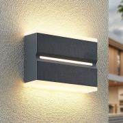 Prios Itarion LED-utomhusvägglampa, opalvit skärm