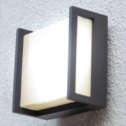 LUTEC LED-utomhusvägglampa Qubo, 14 cm x 14 cm