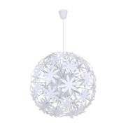 Globo Hänglampa Stella av plastblommor, vit