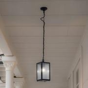 Lindby utomhushänglampa Bolgar, svart, metall, glas