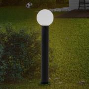 Lindby väglampa Dangan, vit, höjd 90 cm, glas, metall