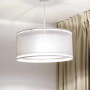 Maco Design Duo Den Light hänglampa, silvergrå, Ø 50 cm, linne, PVC