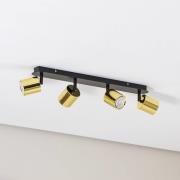 Luminex Takspotlight Demia, svart/mässingsfärgad, 66 cm, GU10