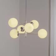 Domiluce Aurora hänglampa, krom, Ø 60 cm, 6 lampor, glas, E14