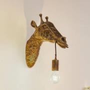 Lindby vägglampa Nirvathia, 35 cm, giraff, mässingsfärgad