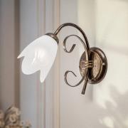 ONLI Vägglampa Odino, 1 lampa, bronsfärgad, metall, glas