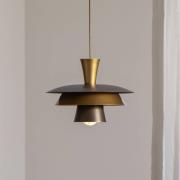 Luminex Pendellampa Plato, titanfärgad/guldfärgad, Ø 34 cm, stål