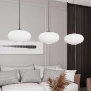 EMIBIG LIGHTING Matsalslampa Coco, längd 115 cm, svart/opal, glas, 3 l...