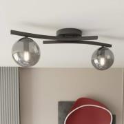 EMIBIG LIGHTING OPUS taklampa, längd 60 cm, rökgrå/svart, 2 lampor.