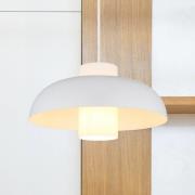 Globo Lowe pendellampa, matt vit, Ø 38 cm, metall