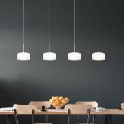 Globo Belinda LED-hänglampa, längd 105 cm, vit, 4 lampor, glas