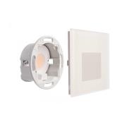 Deko-Light LED-vägginbyggnadslampa SET Alwaid, frostat glas, 8 x 8 cm,...