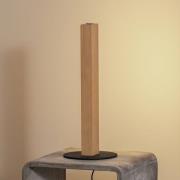 TK Lighting LED-bordslampa i trä Teo, bok, 42 cm, touchdimmer