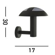 Searchlight LED-utomhusvägglampa MUSHROOM, IP44, svart, svampformad