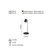 Lucea Bordslampa Lumen, svart/guld antik, höjd 42 cm, metall