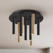 Schuller Valencia LED-taklampa Varas dimbar, 9 lampor, guld/svart, met...