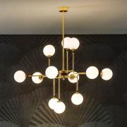 Stilnovo hänglampa Galassia, guldfärgad, Ø 120 cm, 12 lampor.
